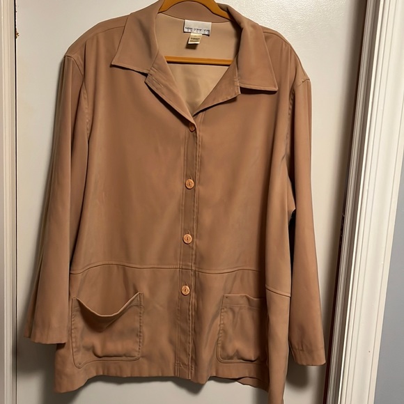 Susan Graver Stretch Moleskin Jacket With Pockets - Picture 1 of 4